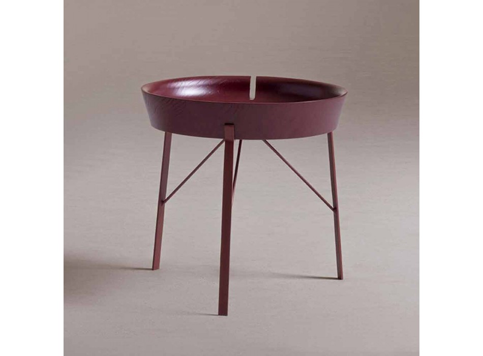 Măsuță de cafea pentru sufragerie din oțel și lemn colorat Design modern - Cocon Viadurini