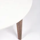 Masuta de cafea pentru living din marmura si picioare din lemn de mango - Desiderio Viadurini