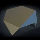 Masuta de cafea în două tonuri de design de metal cu laser de cafea tăiat Ruche Viadurini