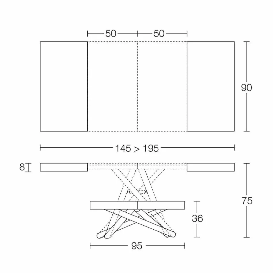 Masă de cafea cu design transformabil din lemn Made in Italy - Vincenzo Viadurini