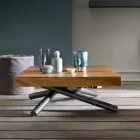 Masă de cafea cu design transformabil din lemn Made in Italy - Vincenzo Viadurini