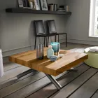Masă de cafea cu design transformabil din lemn Made in Italy - Vincenzo Viadurini