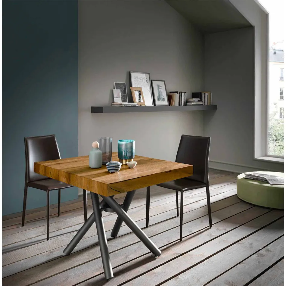 Masă de cafea cu design transformabil din lemn Made in Italy - Vincenzo Viadurini