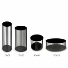 Masuta de cafea din cristal si metal forjat Made in Italy - Montebianco Viadurini