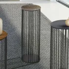 Masuta de cafea din cristal si metal forjat Made in Italy - Montebianco Viadurini