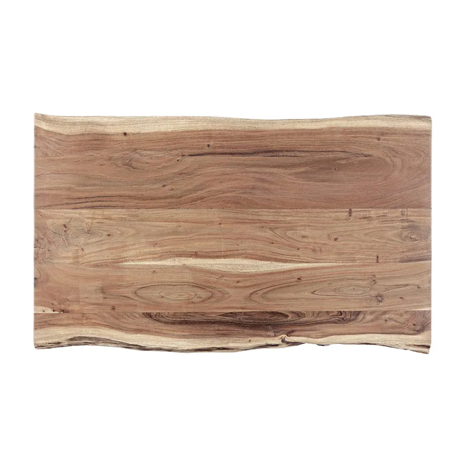 Masuta de cafea din lemn lucrat manual si otel Homemotion - Tancredi Viadurini