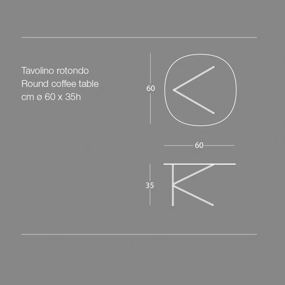 Masuta de cafea rotunda din metal, design in diverse culori si 2 dimensiuni - Olesya Viadurini