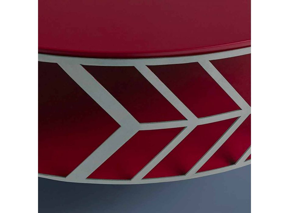 Masă de cafea modernă, cu design scăzut, albastru sau burgund cu inel - Lok Viadurini