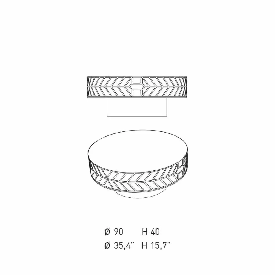 Masă de cafea modernă, cu design scăzut, albastru sau burgund cu inel - Lok Viadurini