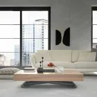 Masa de cafea moderna transformabila din lemn si metal Made in Italy - Fabio Viadurini