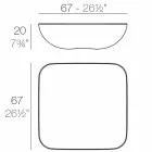 Pillow Vondom masă de cafea în aer liber, design modern, 67x67 cm Viadurini