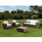 Masă de cafea de grădină din țesătură sintetică din ratan - Yves Viadurini