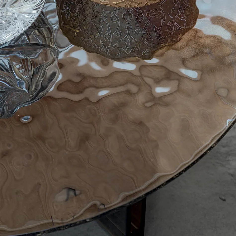 Masuta de cafea rotunda din sticla pentru design living 3 marimi - Imolao Viadurini