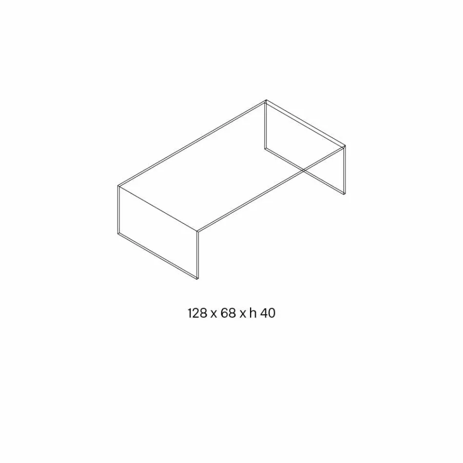 Masă de cafea dreptunghiulară din sticlă extralight Fabricată în Italia - Nodino Viadurini