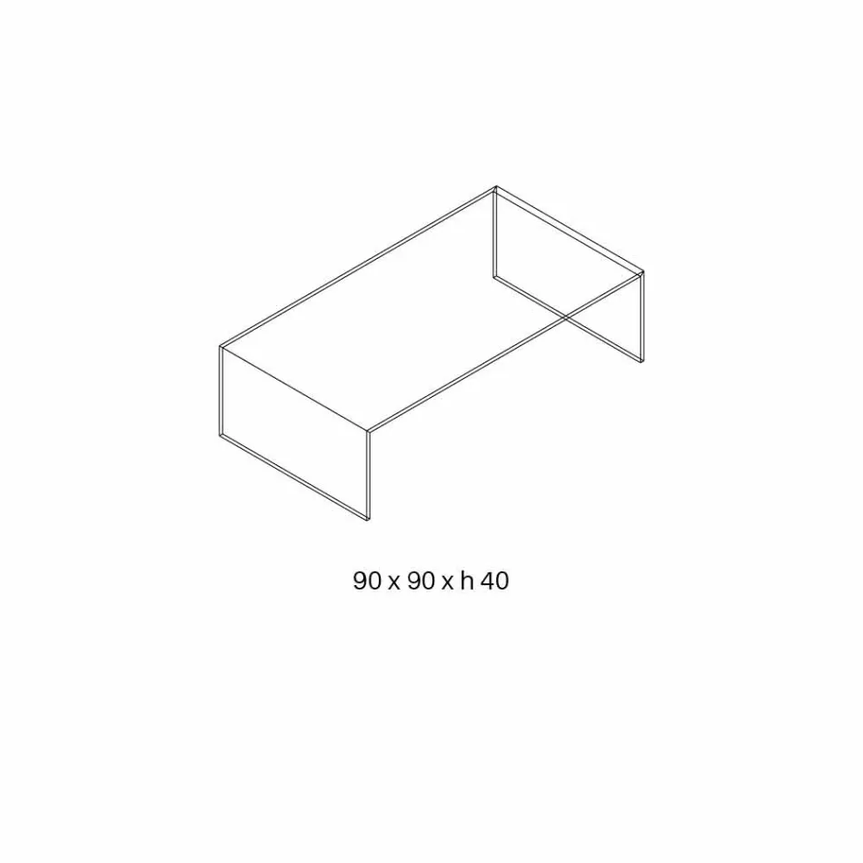 Masă de cafea dreptunghiulară din sticlă extralight Fabricată în Italia - Nodino Viadurini