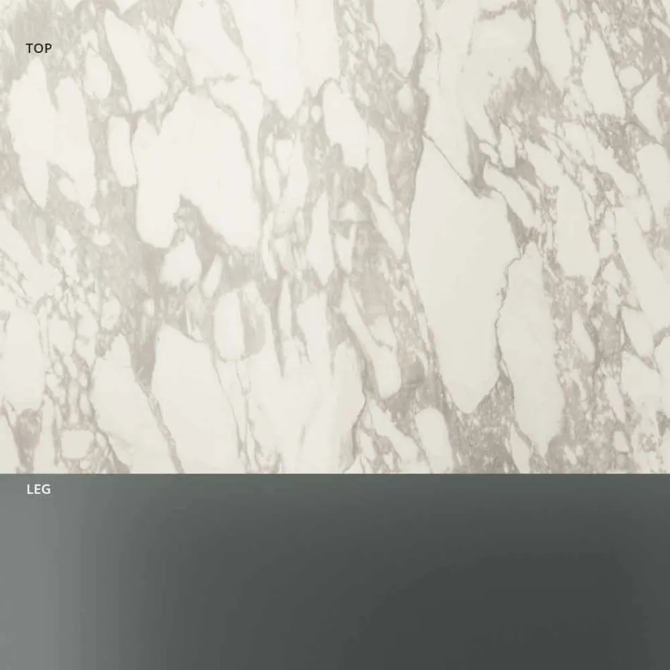 Masă de cafea rotundă cu blat din ceramică și picioare din sticlă afumată - La întâmplare Viadurini