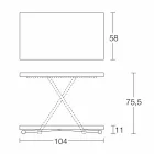 Masă de cafea convertibilă într-o masă de bucătărie de design Made in Italy - Genio Viadurini