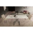 Masa de cafea moderna transformabila din lemn si metal Made in Italy - Gabri Viadurini