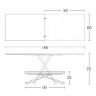 Masa de cafea moderna transformabila din lemn si metal Made in Italy - Gabri Viadurini