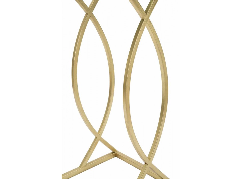 Masă pentru canapea dreptunghiulară de design modern, din fier și sticlă - Herbie Viadurini