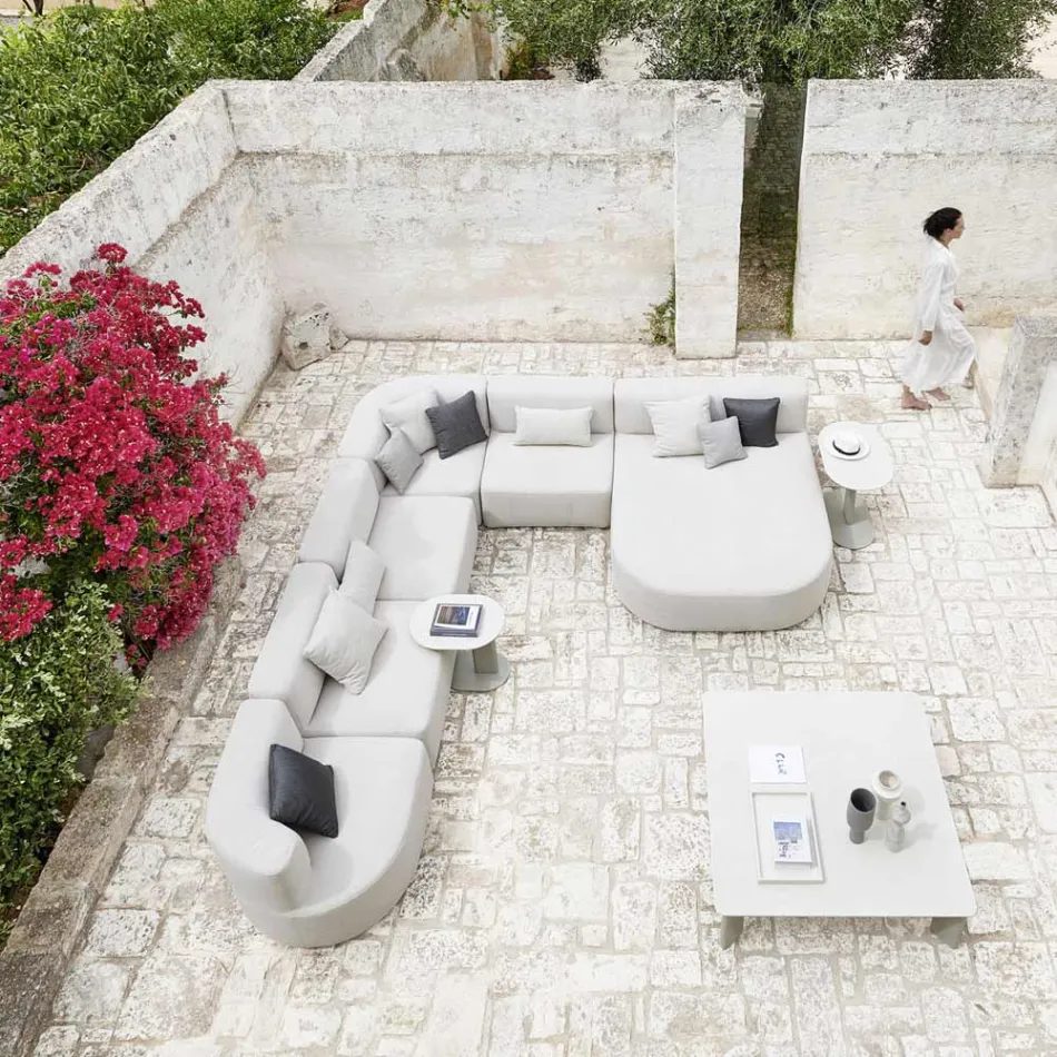 Masuta de cafea de exterior din aluminiu si otel Made in Italy - Plinto by Varaschin Viadurini