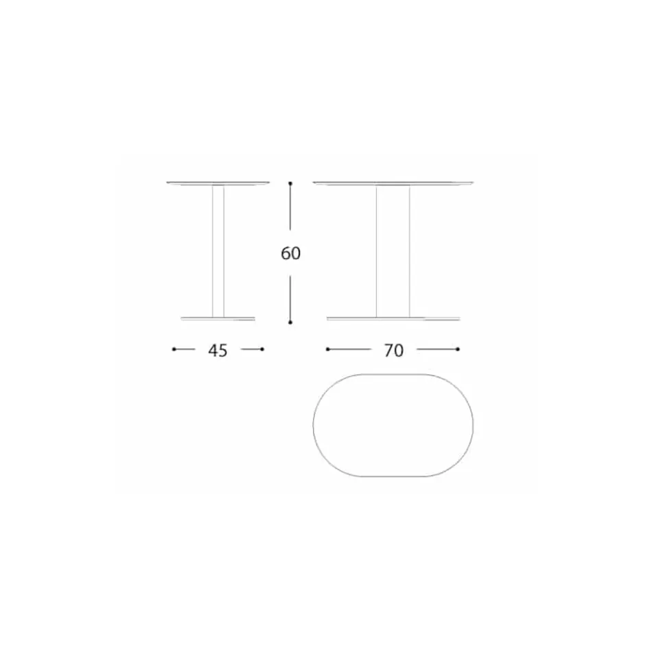 Masuta de cafea de exterior din aluminiu si otel Made in Italy - Plinto by Varaschin Viadurini