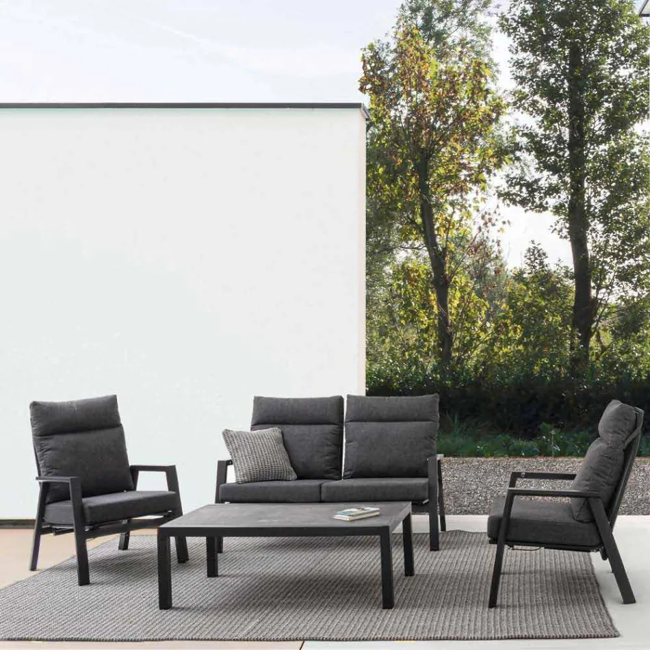 Masuta de cafea in aer liber cu baza din aluminiu si blat din ceramica - Maino Viadurini