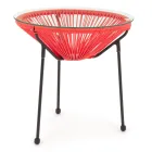 Masuta de cafea din otel pentru exterior cu blat din sticla de design - Spumolizia Viadurini