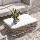 Masuta de cafea de exterior din aluminiu si stofa tesuta manual - Reda Viadurini