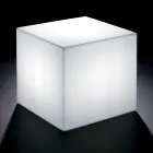 Derti - Masă de exterior iluminată din polietilenă perlată, fabricată în Italia Viadurini