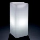 Derti - Masă de exterior iluminată din polietilenă perlată, fabricată în Italia Viadurini