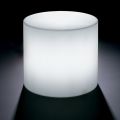 Derti - Masă de exterior iluminată din polietilenă perlată, fabricată în Italia