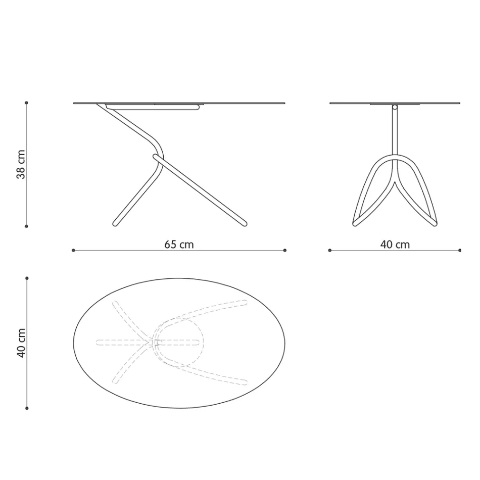 Masuta de cafea fin de exterior din metal vopsit Made in Italy - Lübeck Viadurini