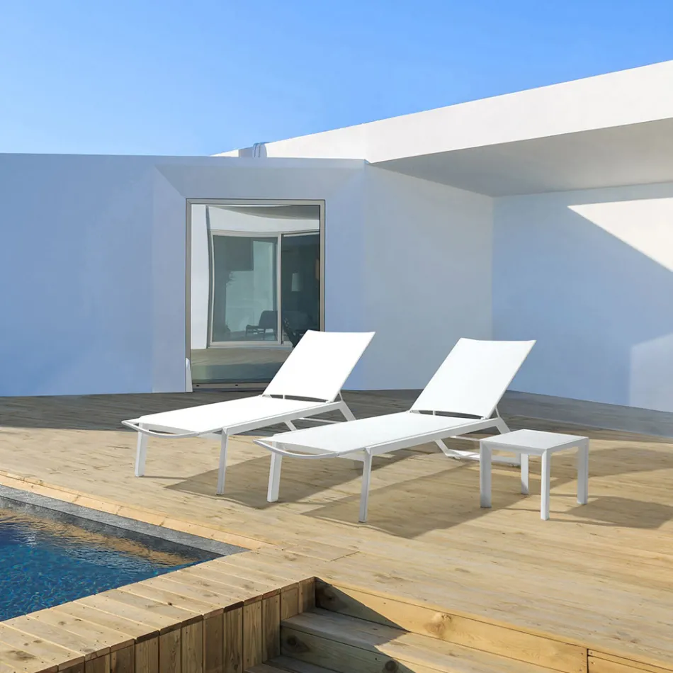 Masuta de cafea Patrata Exterior din Aluminiu Vopsit, Homemotion 2 Piese - Marius Viadurini