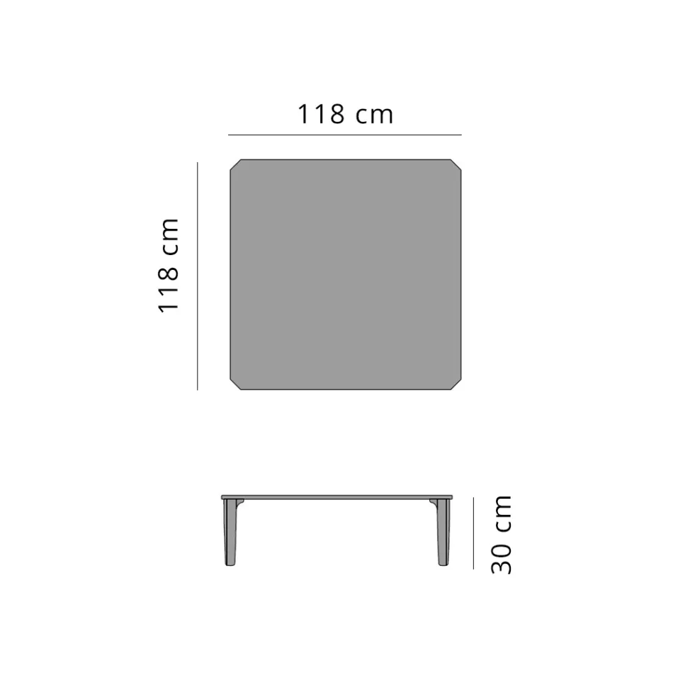 Masuta de cafea Patrata Exterior din Aluminiu si Gresie de Inalta Calitate - Filomena Viadurini