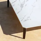 Masuta de cafea Patrata Exterior din Aluminiu si Gresie de Inalta Calitate - Filomena Viadurini