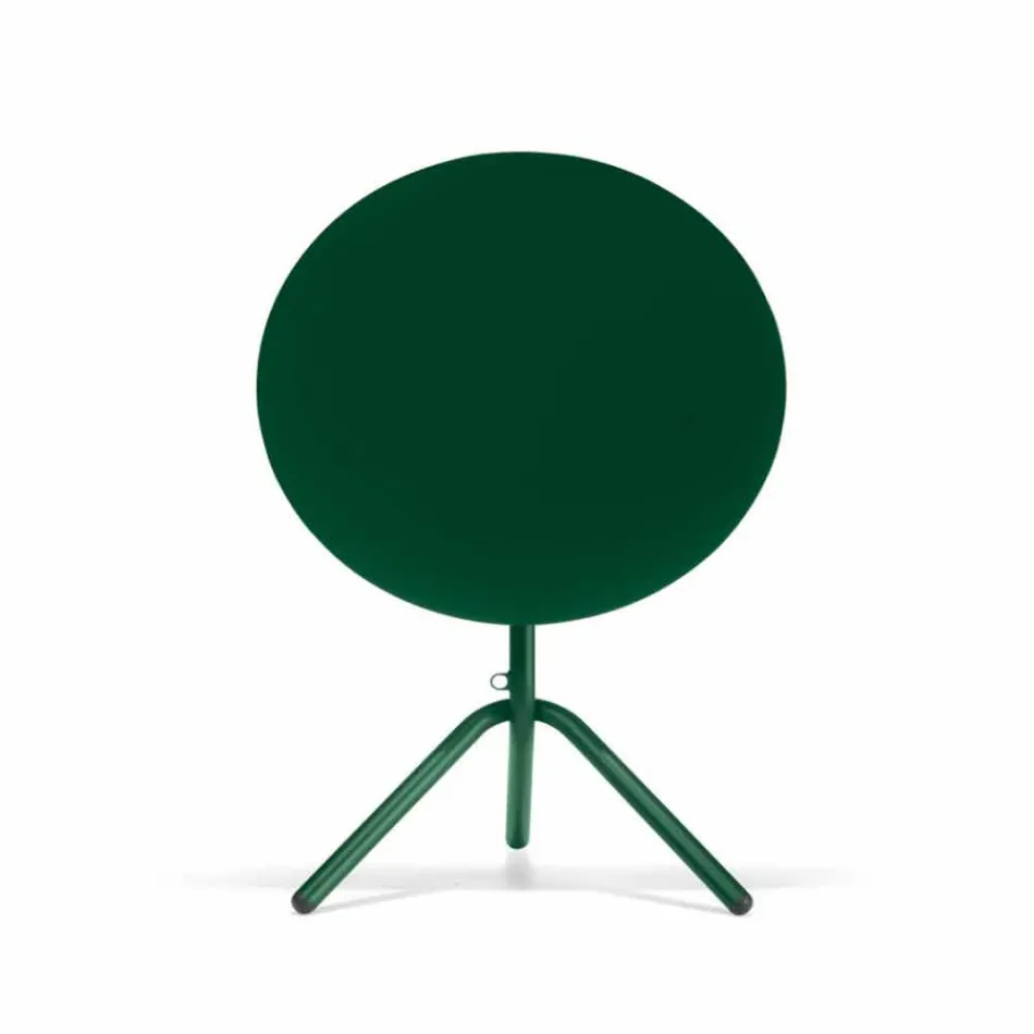 Masă rotundă din metal exterior și tablă realizată în Italia - Alberic Viadurini