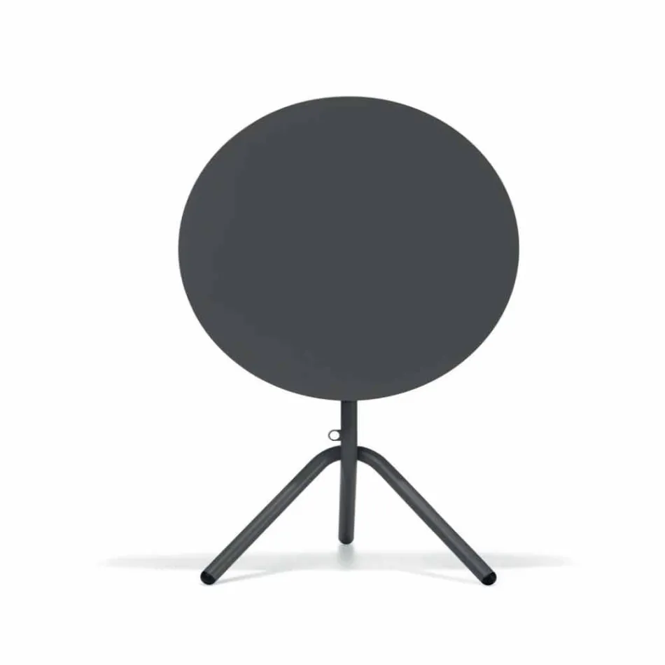 Masă rotundă din metal exterior și tablă realizată în Italia - Alberic Viadurini