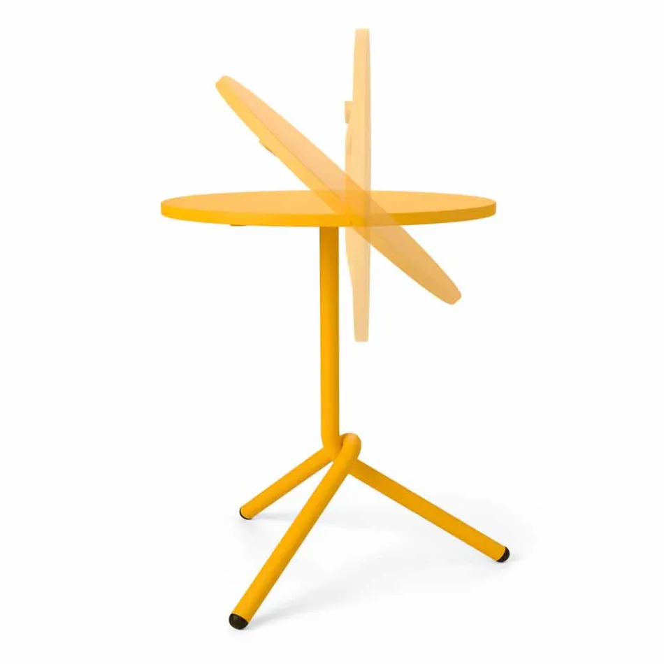 Masă rotundă din metal exterior și tablă realizată în Italia - Alberic Viadurini