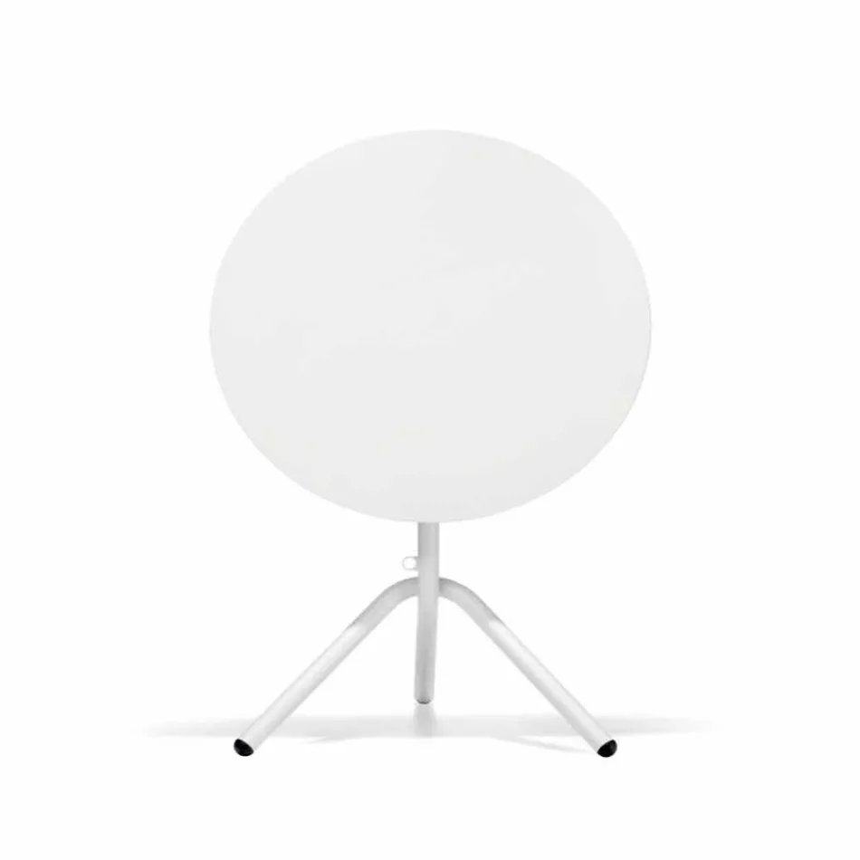 Masă rotundă din metal exterior și tablă realizată în Italia - Alberic Viadurini