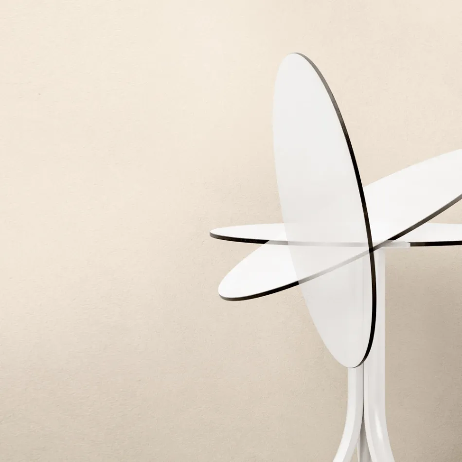 Masuta de cafea rotunda inclinabila exterioara cu 3 picioare din aluminiu 2 culori - Filomena Viadurini