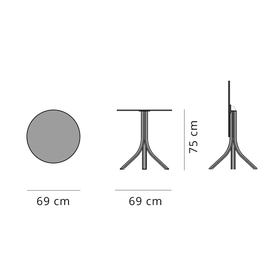 Masuta de cafea rotunda inclinabila exterioara cu 3 picioare din aluminiu 2 culori - Filomena Viadurini