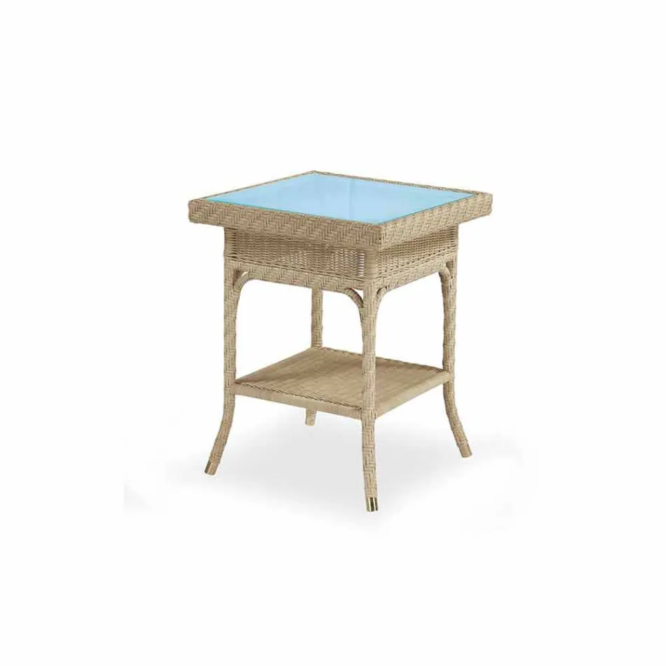 Cafea Garden 56x56 cm polietilenă țesute manual Ciad Viadurini