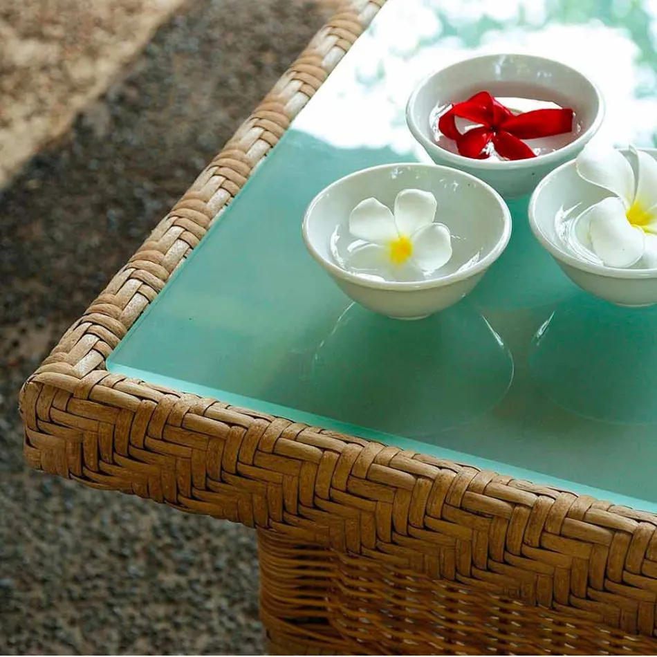 Cafea Garden 56x56 cm polietilenă țesute manual Ciad Viadurini