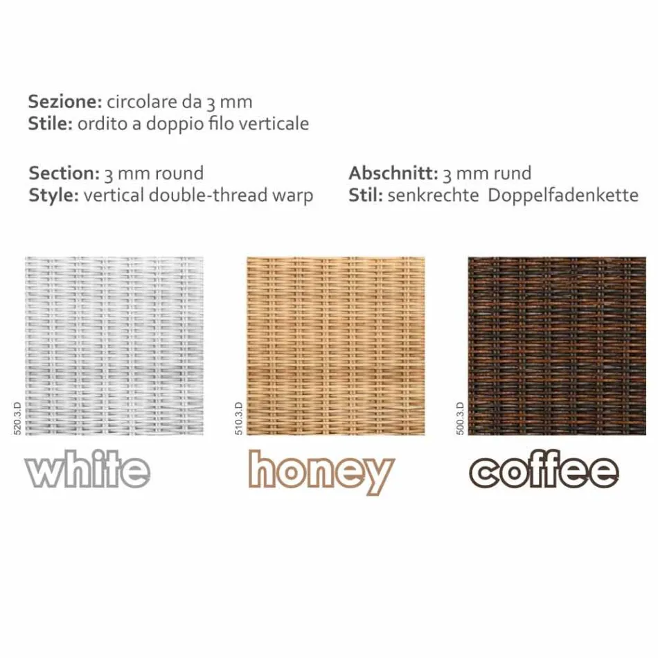 Cafea Garden 56x56 cm polietilenă țesute manual Ciad Viadurini