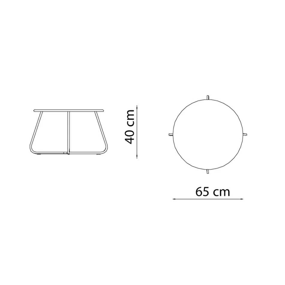 Masuta de cafea de gradina din otel galvanizat Made in Italy - Brienne Viadurini