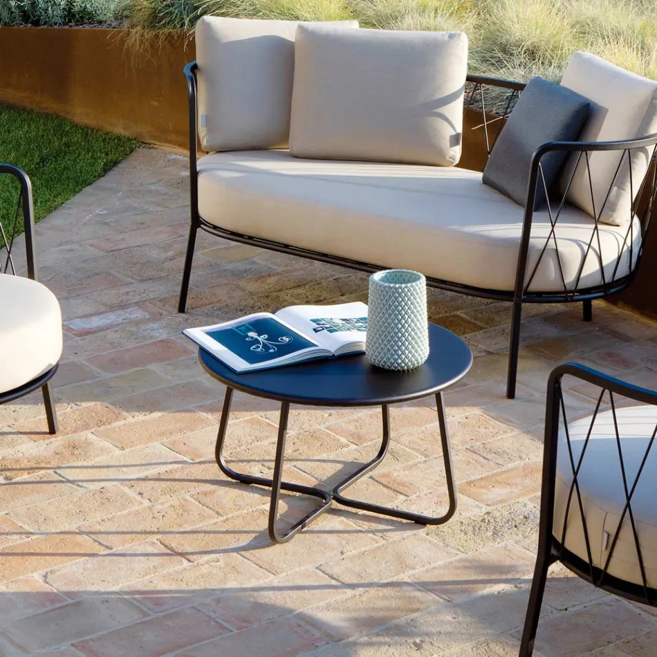 Masuta de cafea de gradina din otel galvanizat Made in Italy - Brienne Viadurini