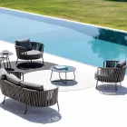 Masuta de cafea de gradina din otel galvanizat Made in Italy - Brienne Viadurini