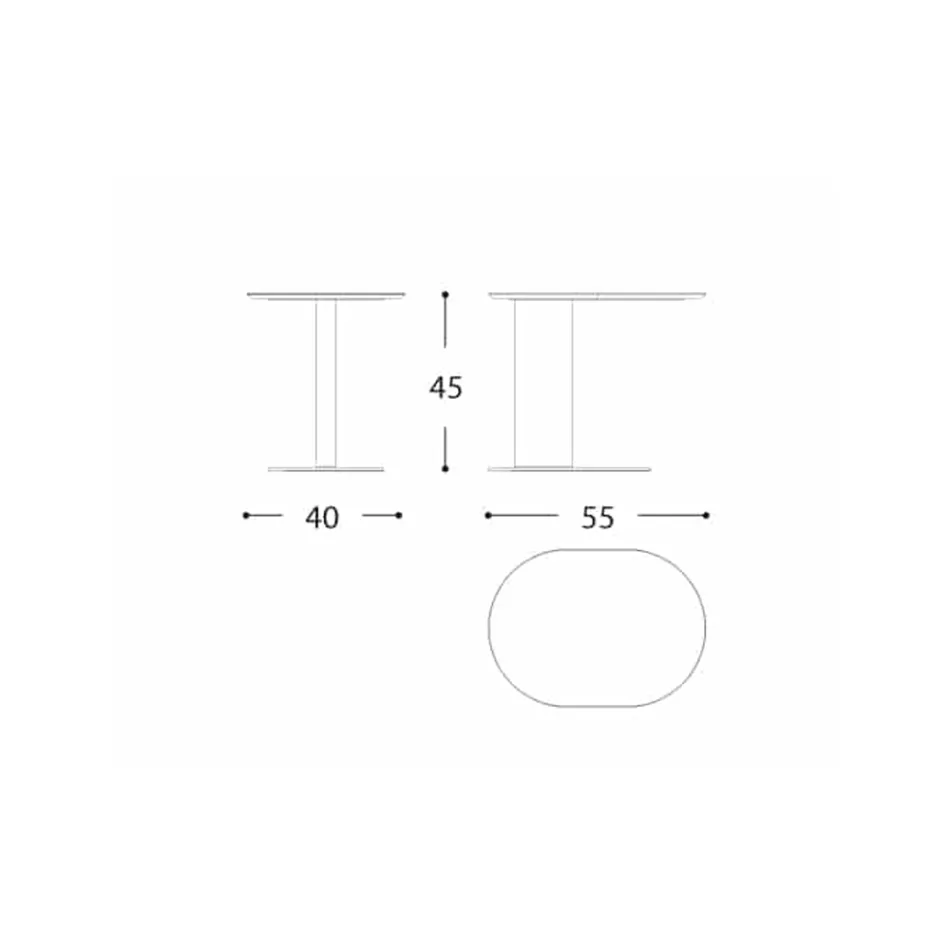 Masuta de cafea de gradina din aluminiu Made in Italy - Plinto by Varaschin Viadurini