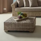 Masuta de cafea de gradina din fibra naturala de la Kubù - Isildur Viadurini